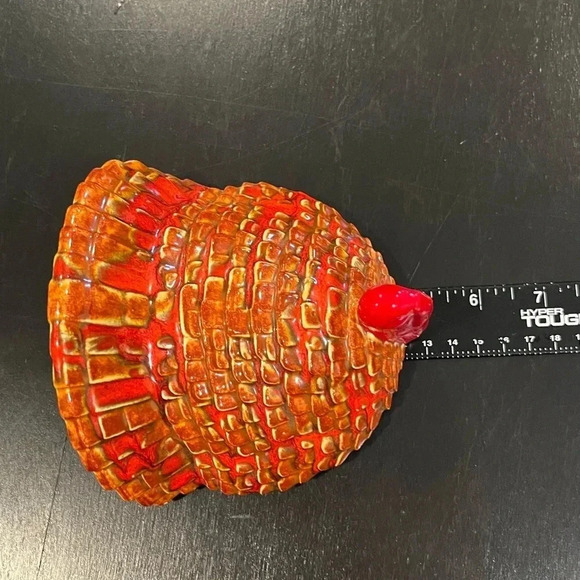 Vintage 80s Hand Painted Ceramic Turkey Covered Thanksgiving Dish - Picture 8 of 11